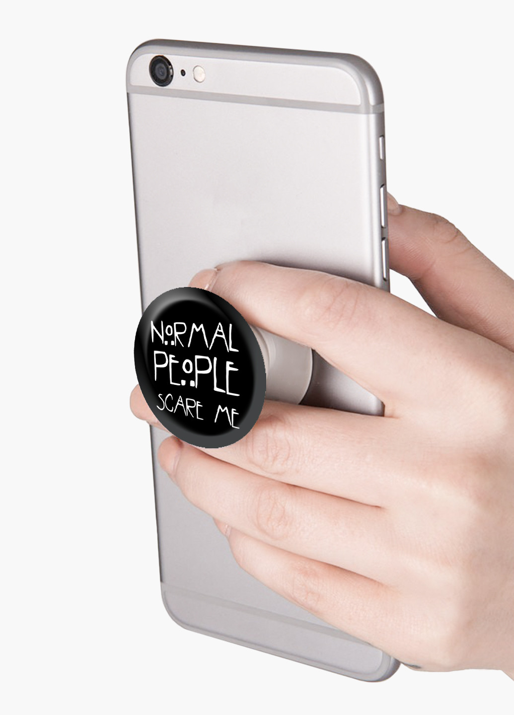 Попсокет (Popsockets) тримач для смартфону Американська історія жахів (American Horror Story) (8754-2701) Чорний MobiPrint (221548634)