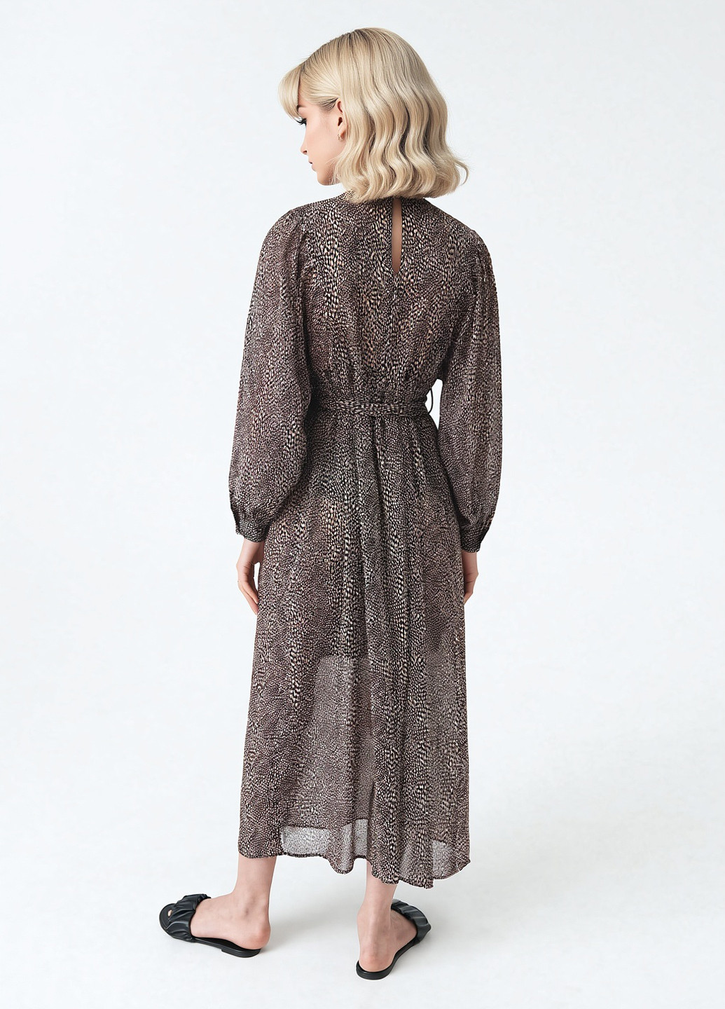 Комбинированное кэжуал платье Sinsay с абстрактным узором