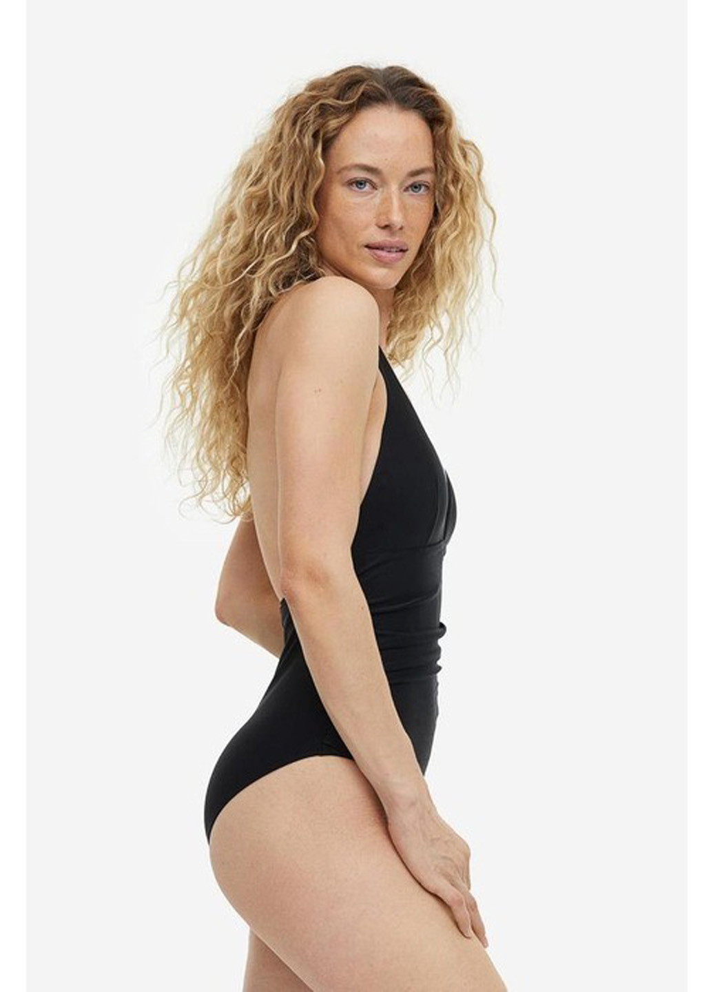 Черный летний купальник слитный, халтер H&M