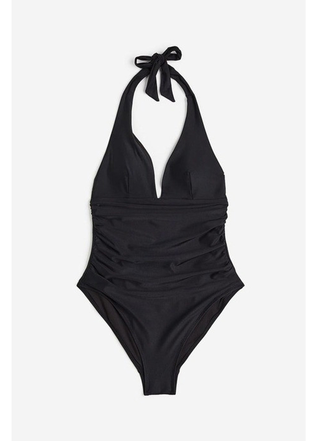 Черный летний купальник слитный, халтер H&M