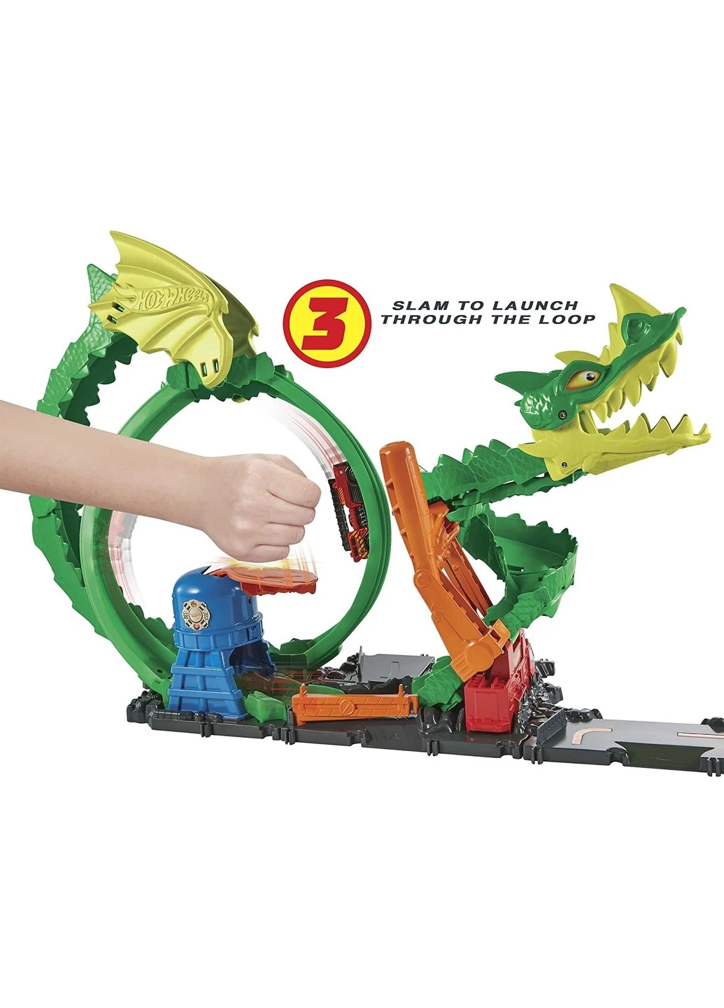 Ігровий набір Трек Hot Wheels City Dragon Drive Firefight Атака вогняного дракона (HDP03) Mattel (255665084)
