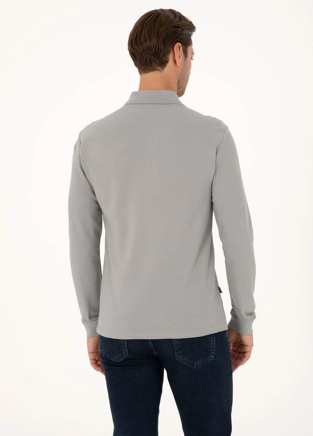 Серая футболка-поло для мужчин Pierre Cardin однотонная