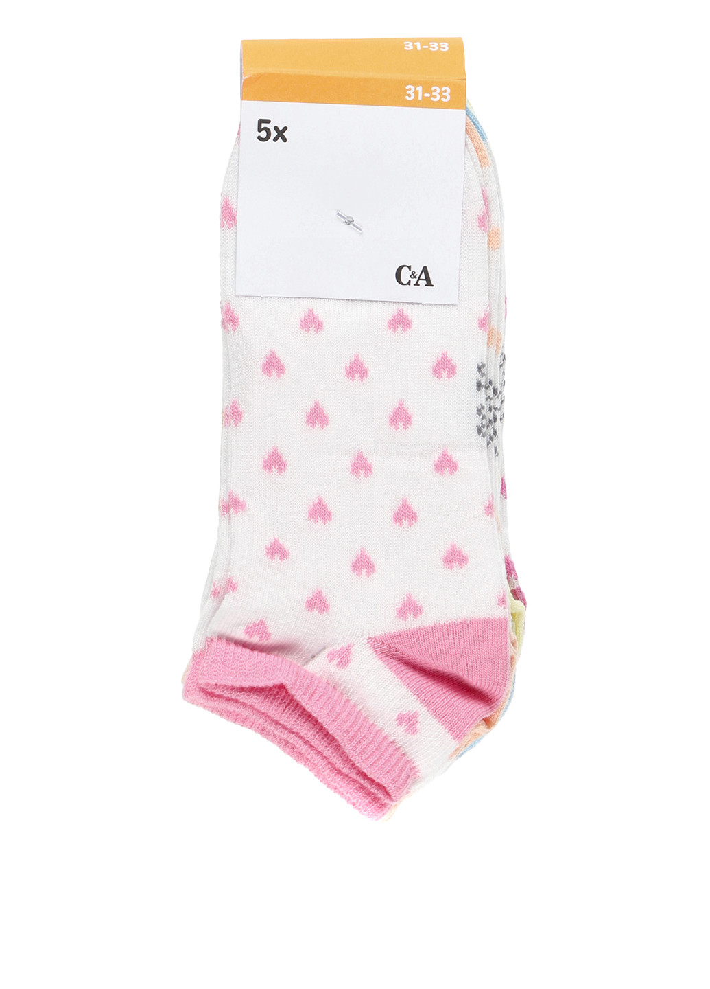 Білі шкарпетки (5 пар) C&A сердечка (296723886)