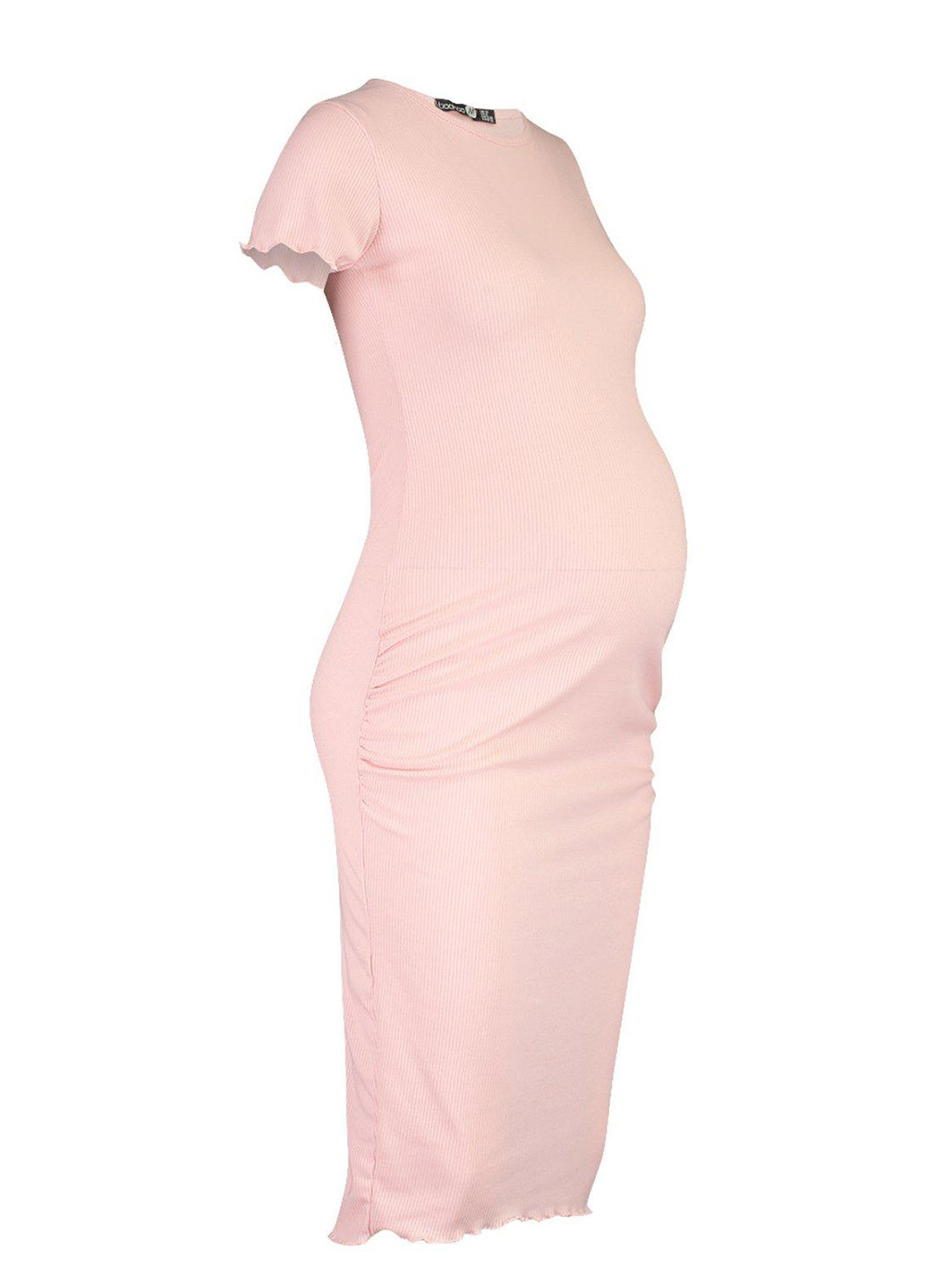 Светло-розовое кэжуал платье для беременных платье-футболка Boohoo однотонное