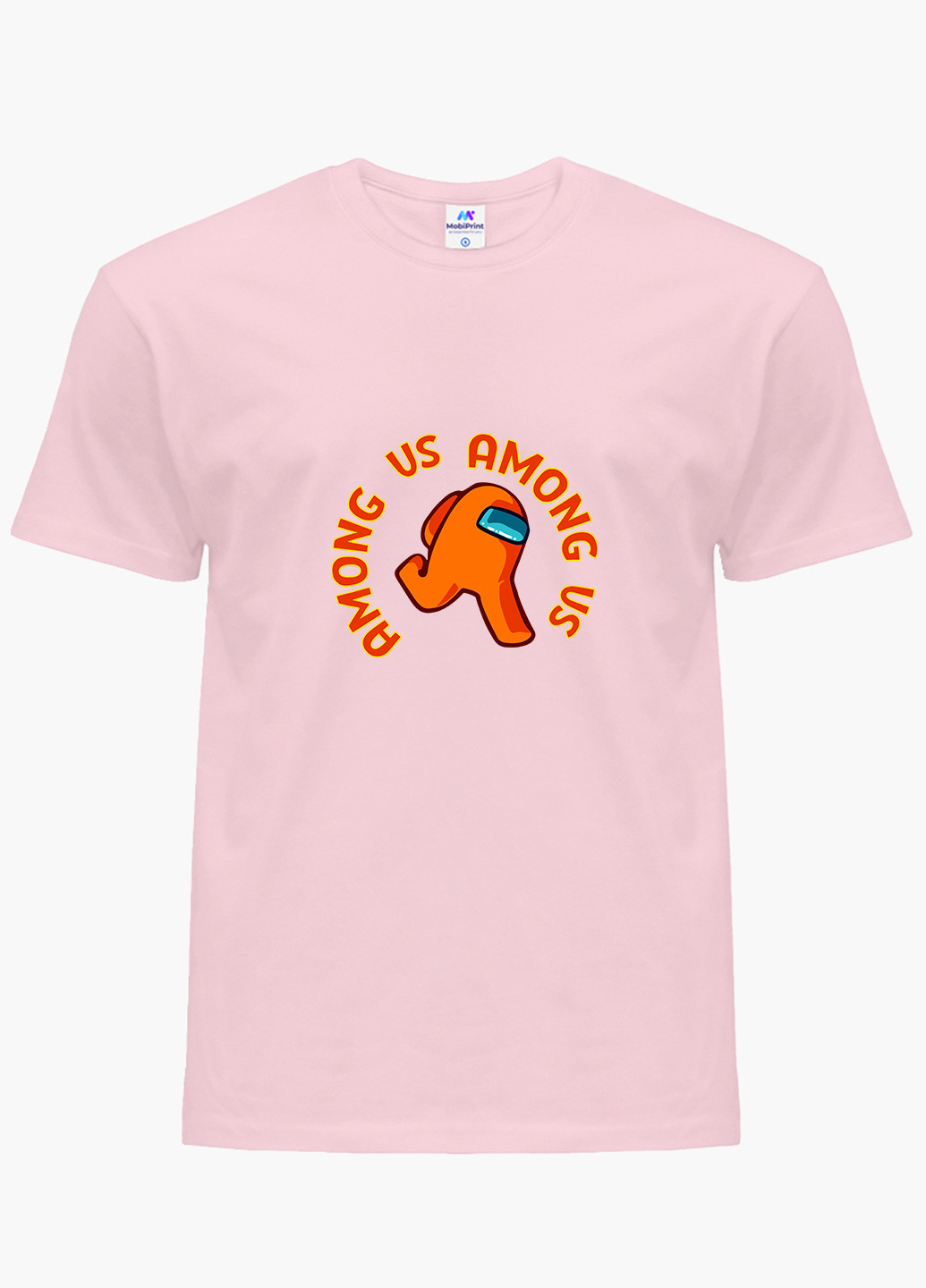 Розовая демисезонная футболка детская амонг ас оранжевый (among us orange)(9224-2408) MobiPrint