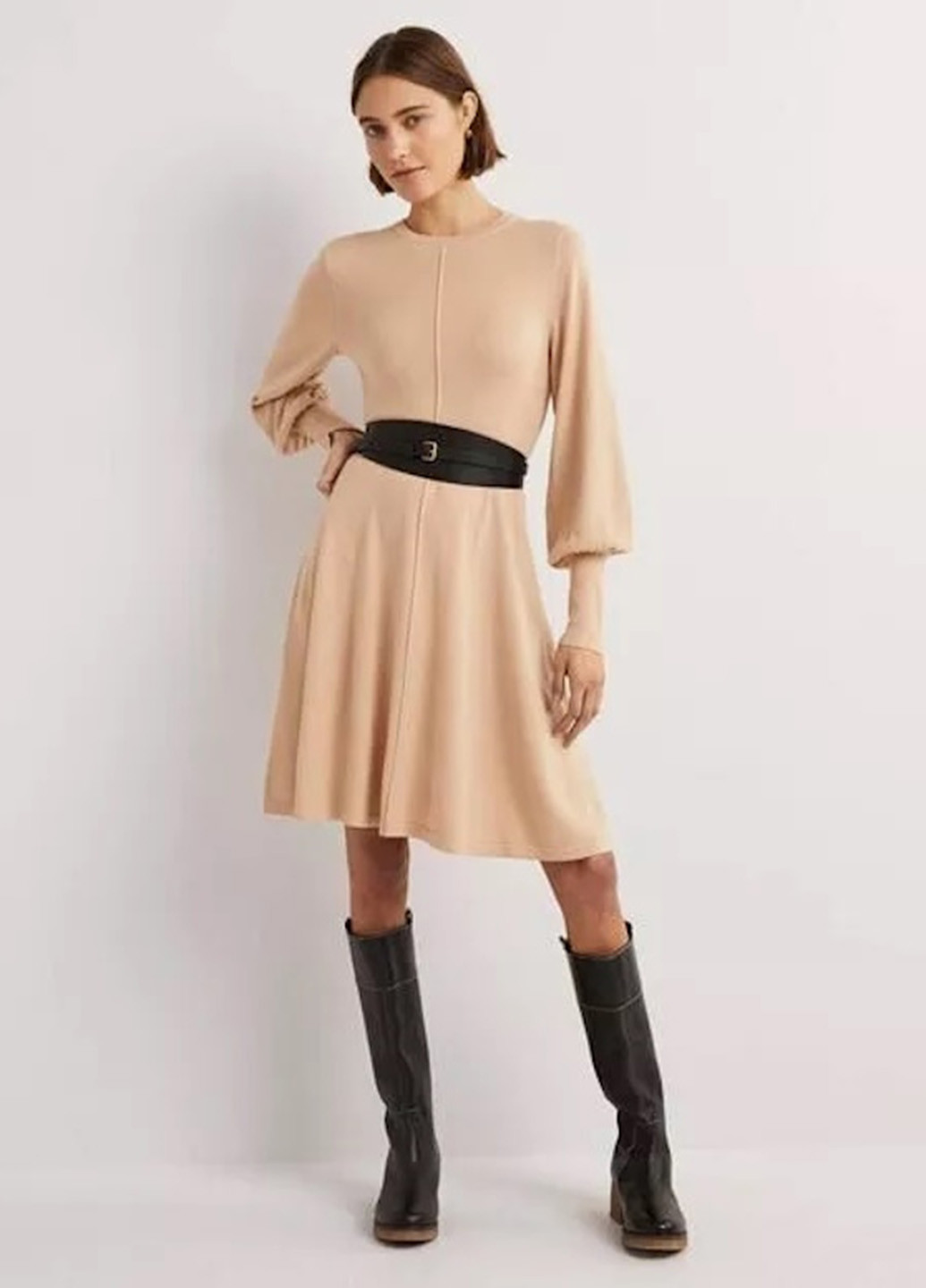 Бежева кежуал сукня кльош Boden однотонна