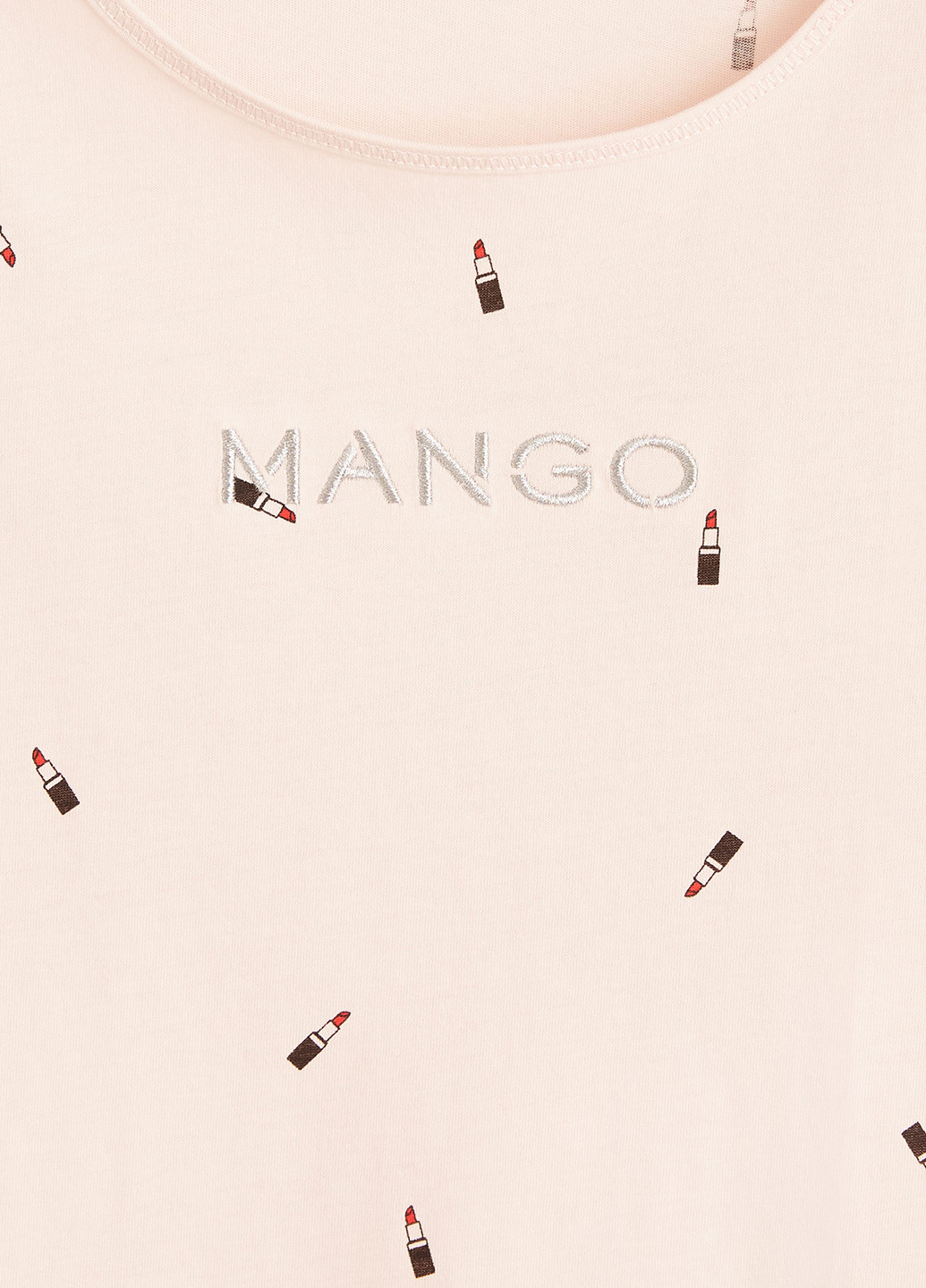 Пудровая летняя футболка Mango