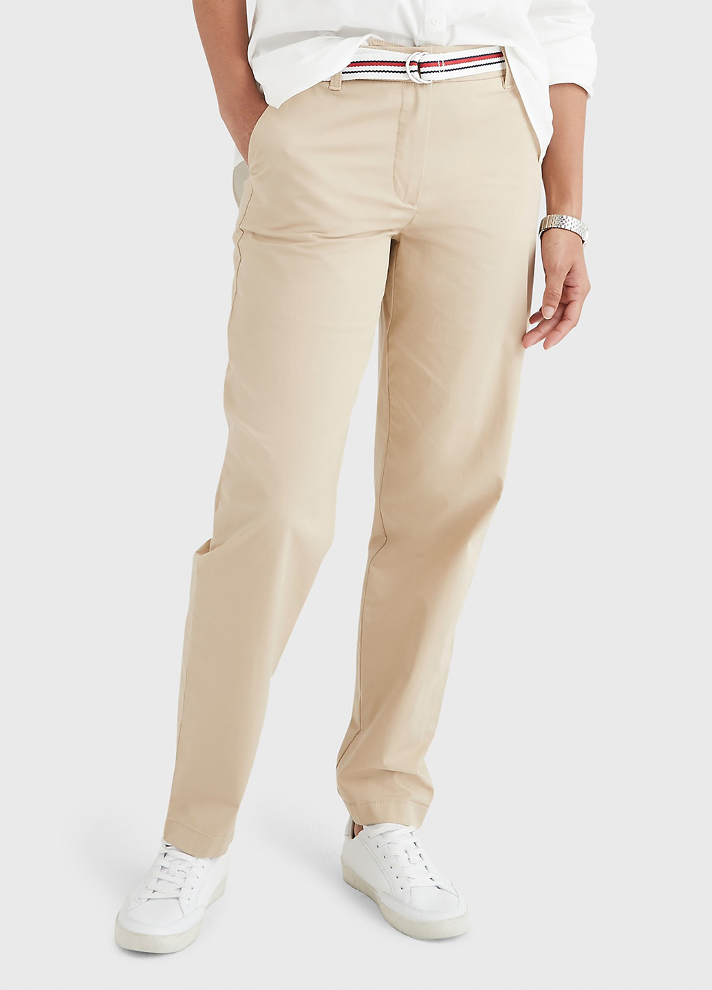 Светло-бежевые кэжуал демисезонные чиносы брюки Tommy Hilfiger