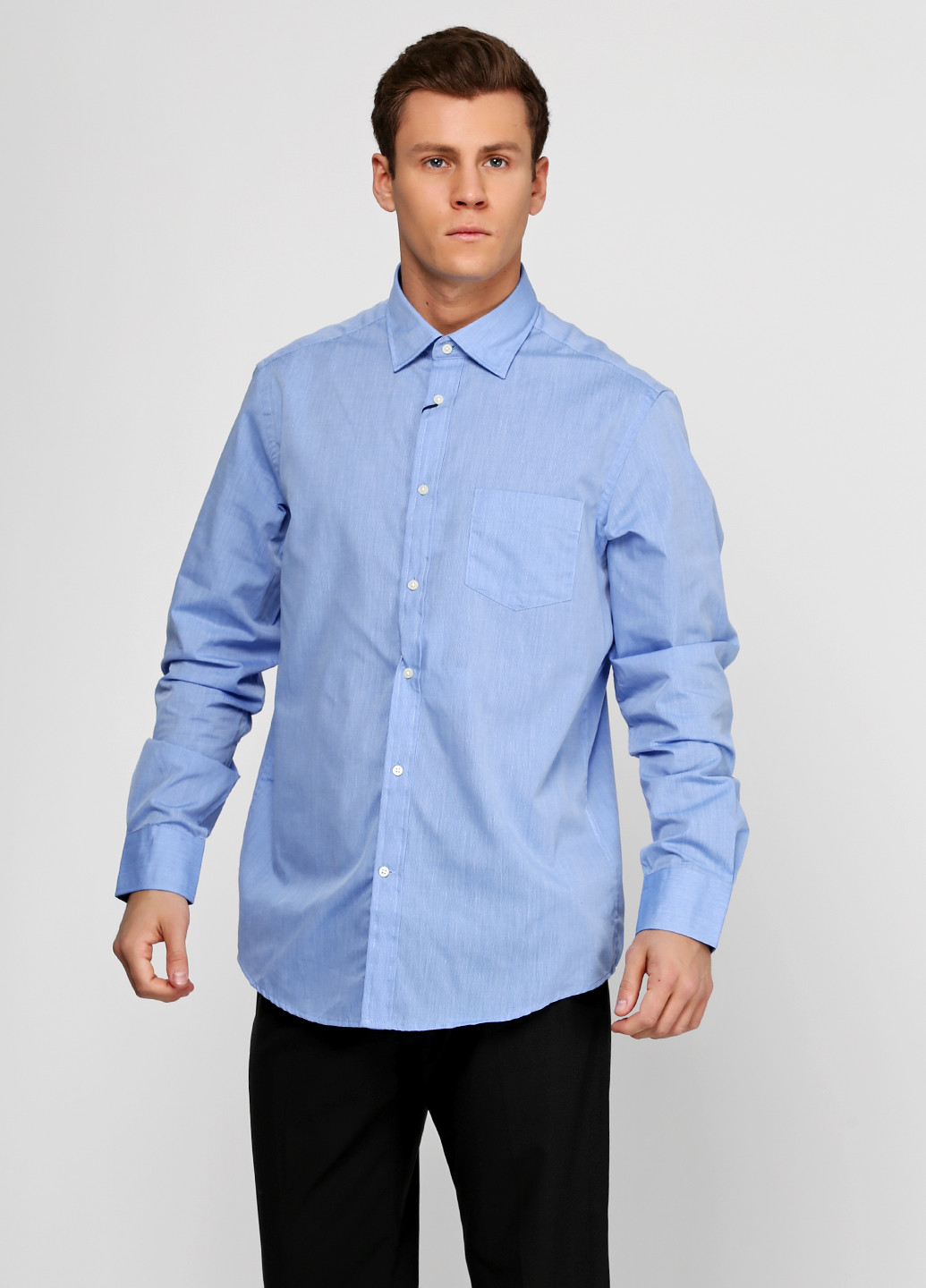 Голубой кэжуал рубашка в полоску OVS с длинным рукавом