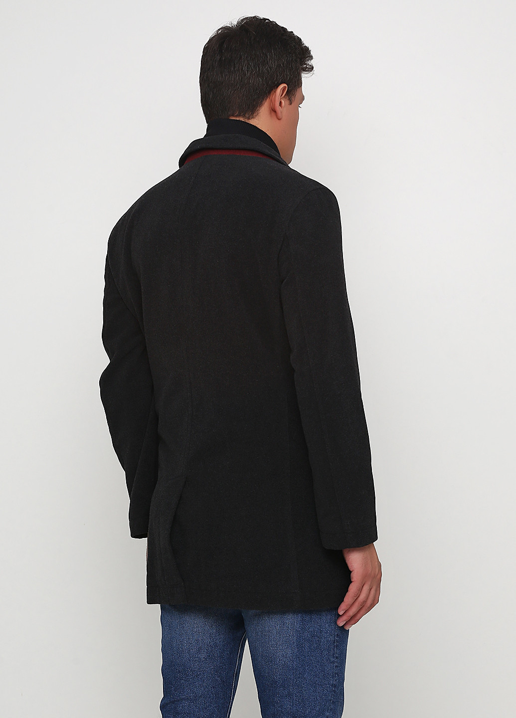 Черное демисезонное Пальто однобортное Yorn