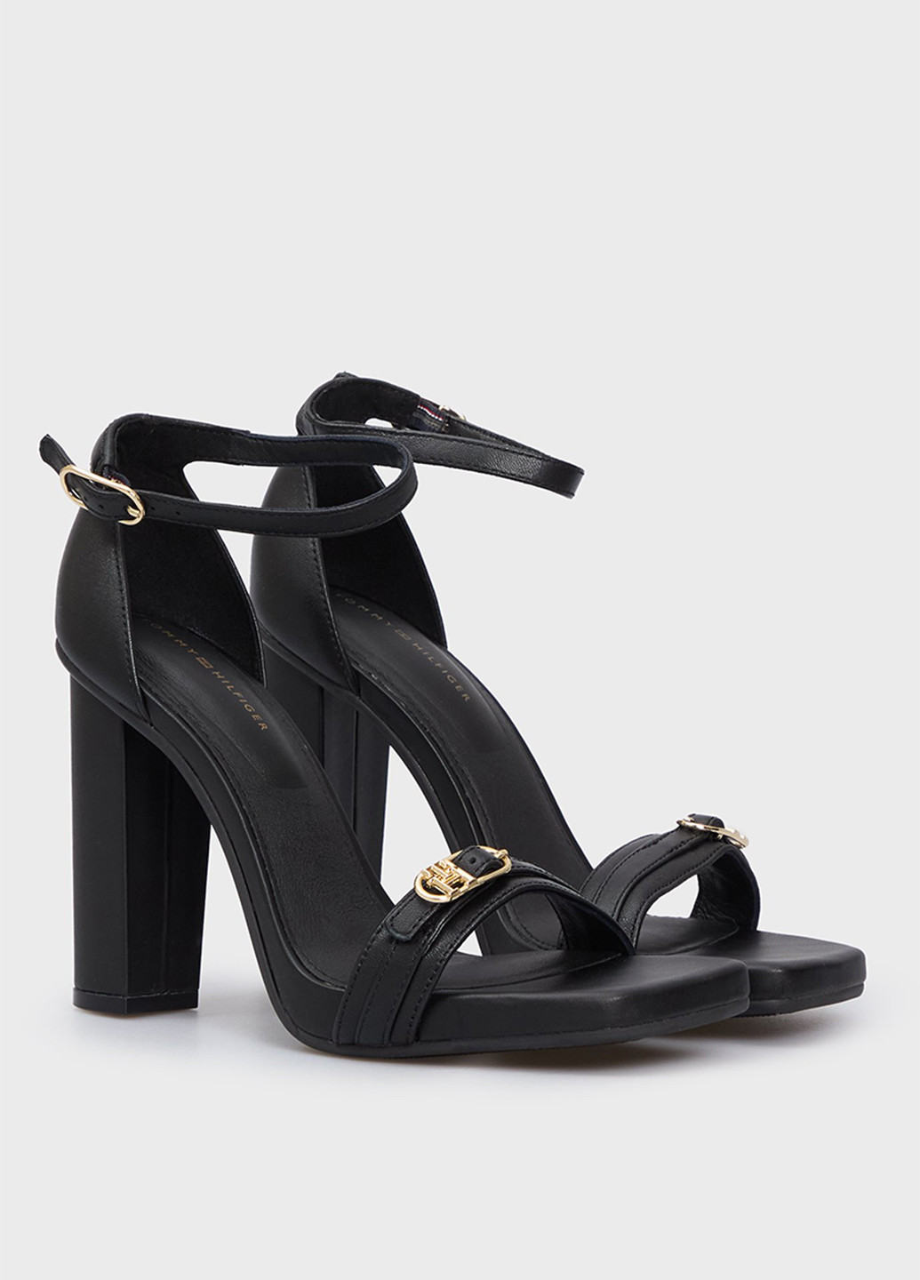 Черные босоножки Tommy Hilfiger с ремешком с логотипом, с пряжкой