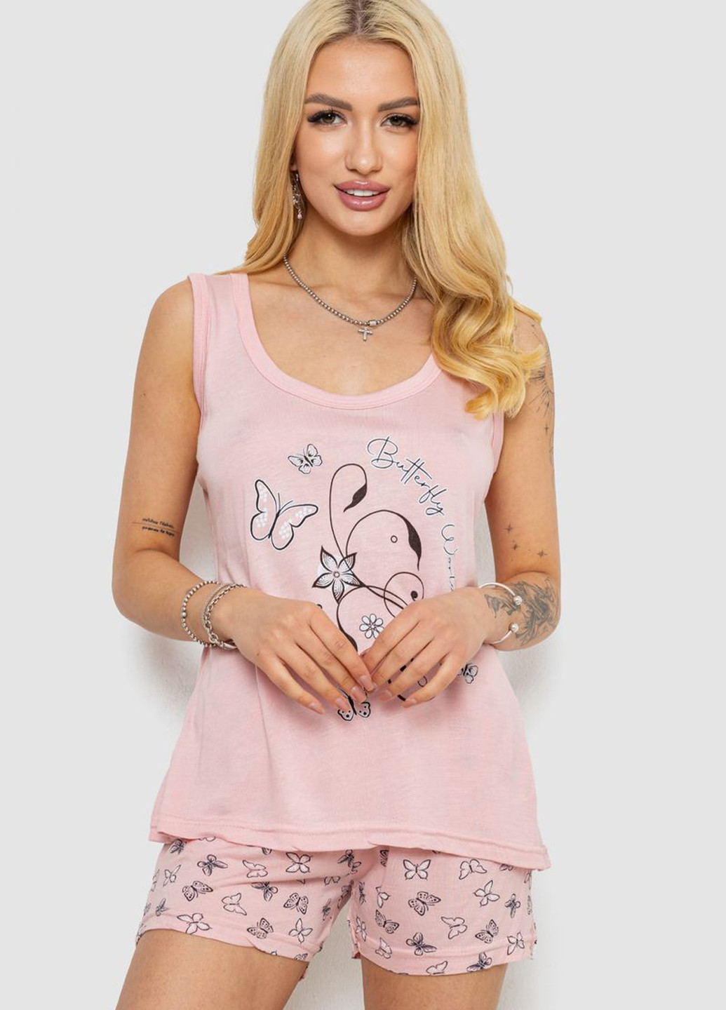 Рожева всесезон піжама (майка, шорти) майка + шорти Ager