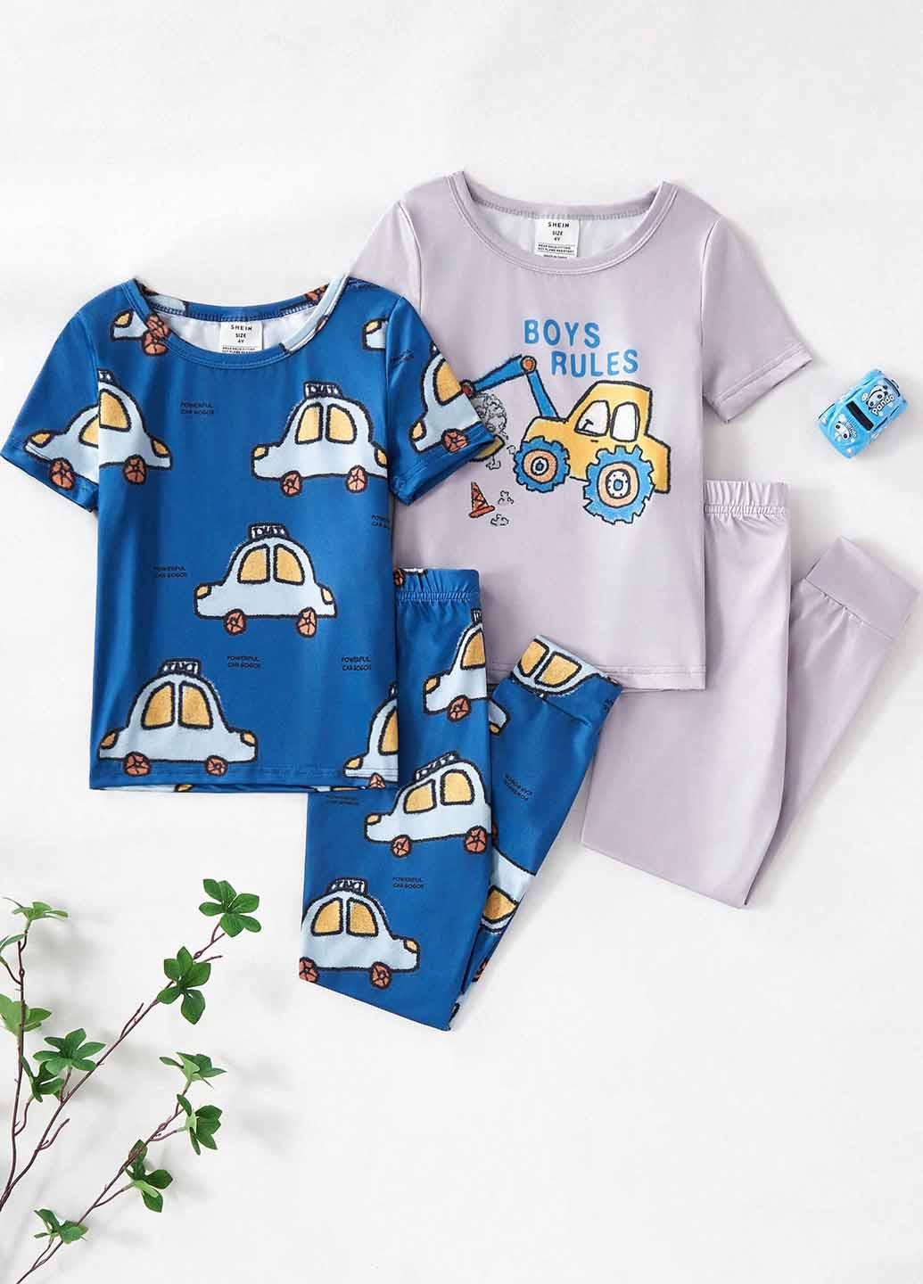 Комбинированный демисезонный пижама (2 шт.) (футболка, брюки) SHEIN