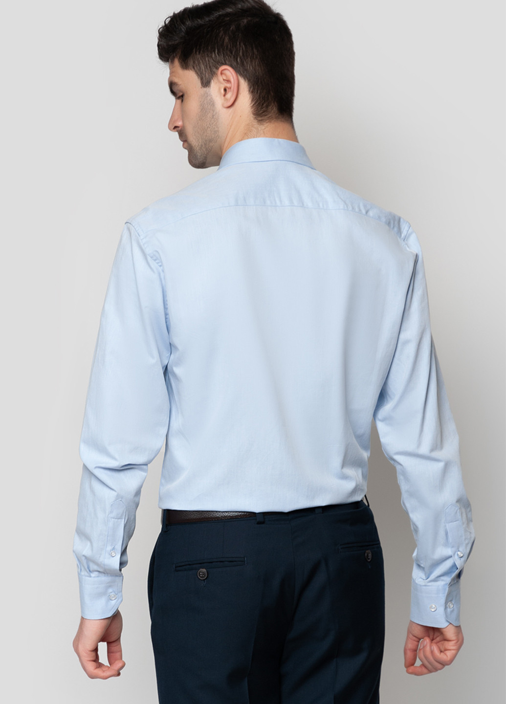 Голубой классическая рубашка однотонная Gregory Arber