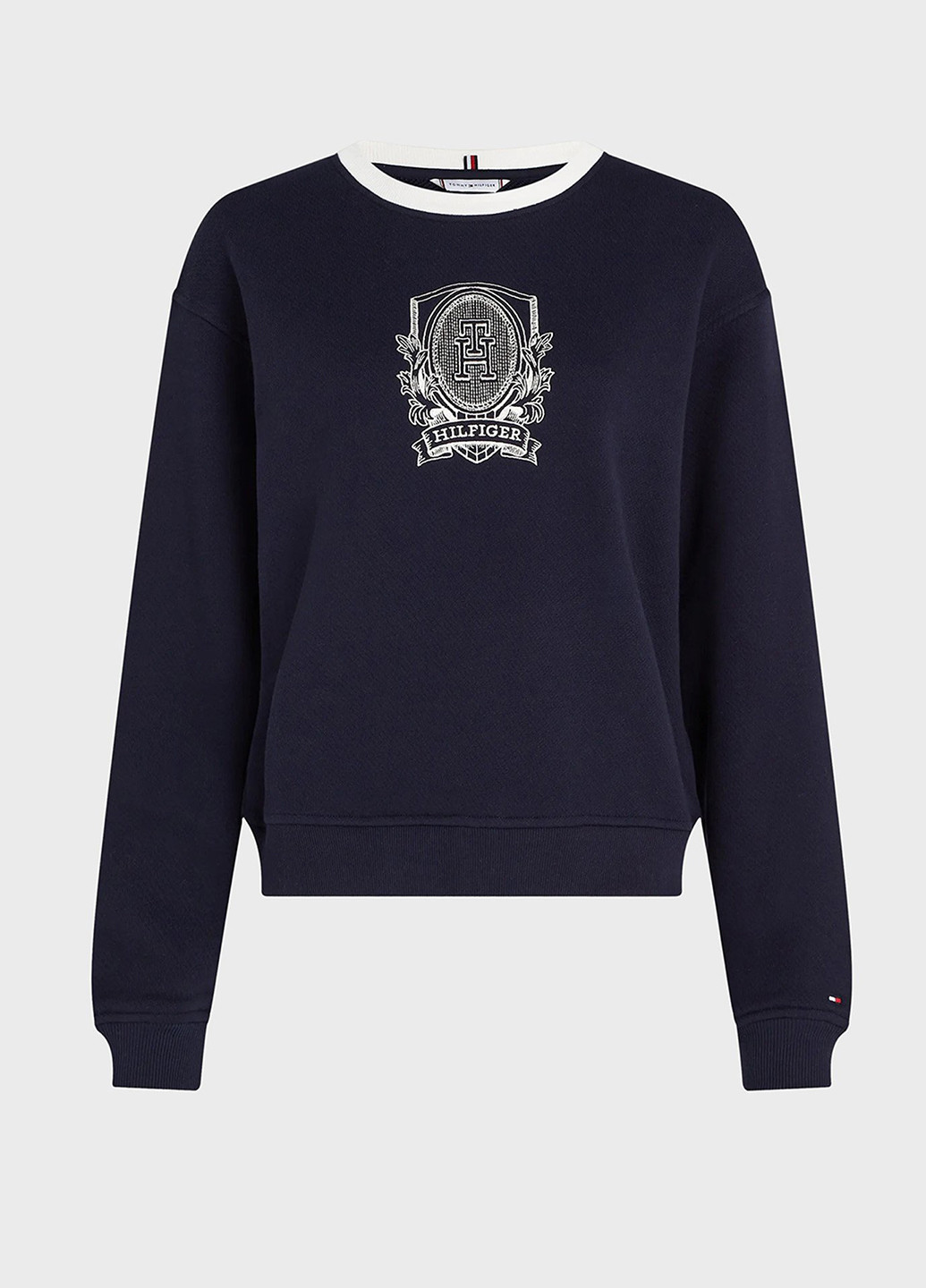 Синий свитшот Tommy Hilfiger рисунок без декора (315010198)