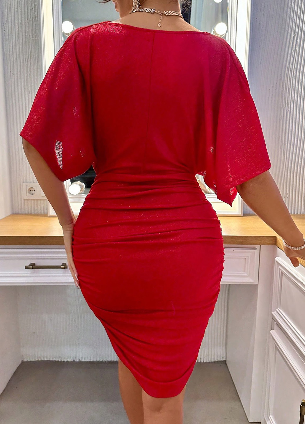 Червона кежуал сукня SHEIN однотонна