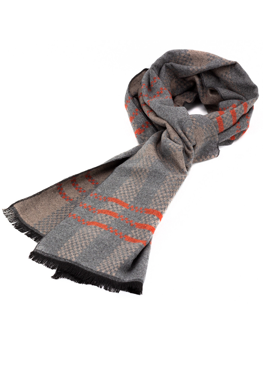 Чоловічий шарф у клітку сірий LuxWear ms2012 (251712969)