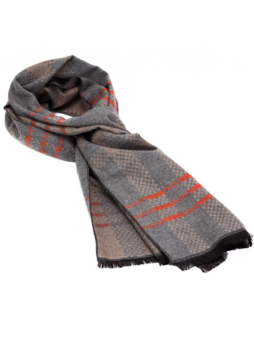 Чоловічий шарф у клітку сірий LuxWear ms2012 (251712969)