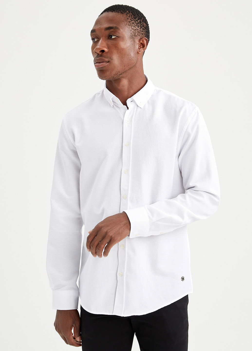Белая классическая рубашка DeFacto