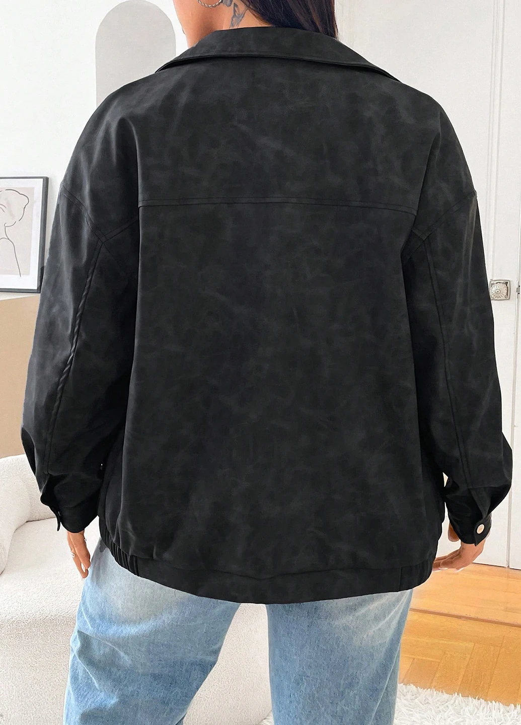 Графитовая демисезонная куртка SHEIN