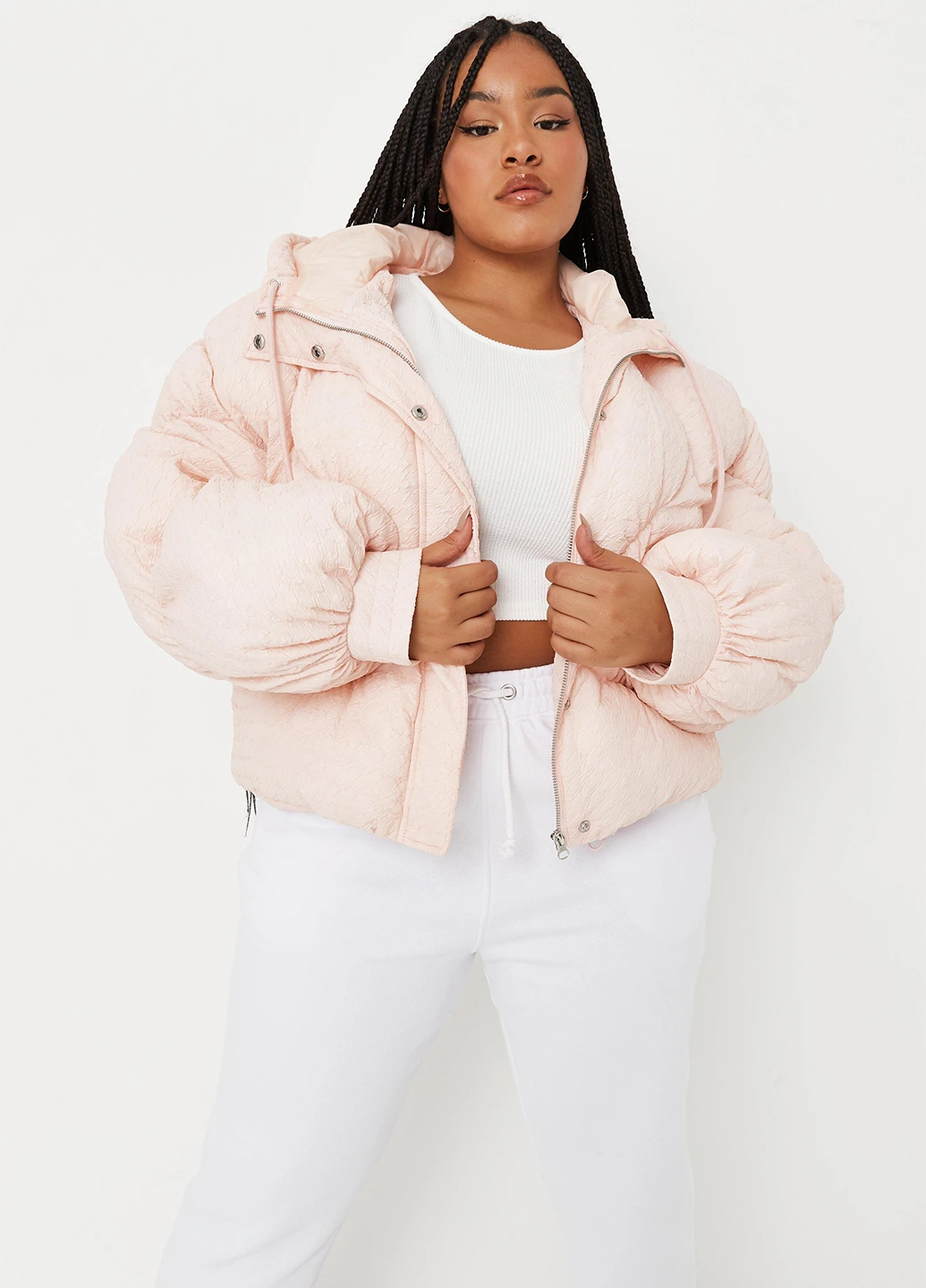 Светло-розовая зимняя куртка Missguided