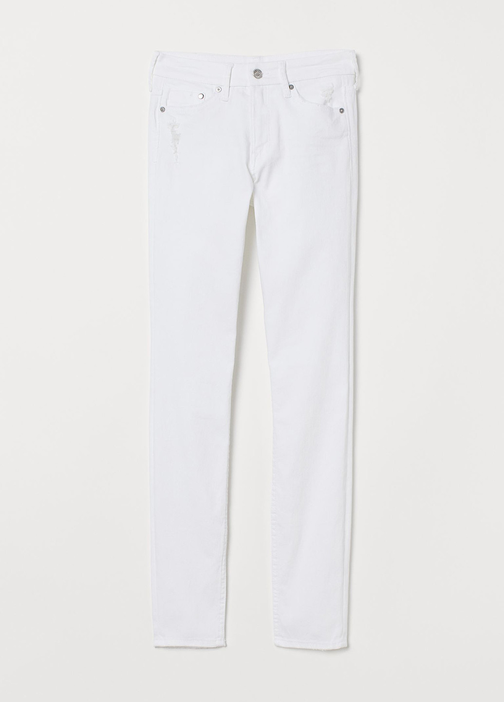 Белые демисезонные скинни джинсы H&M