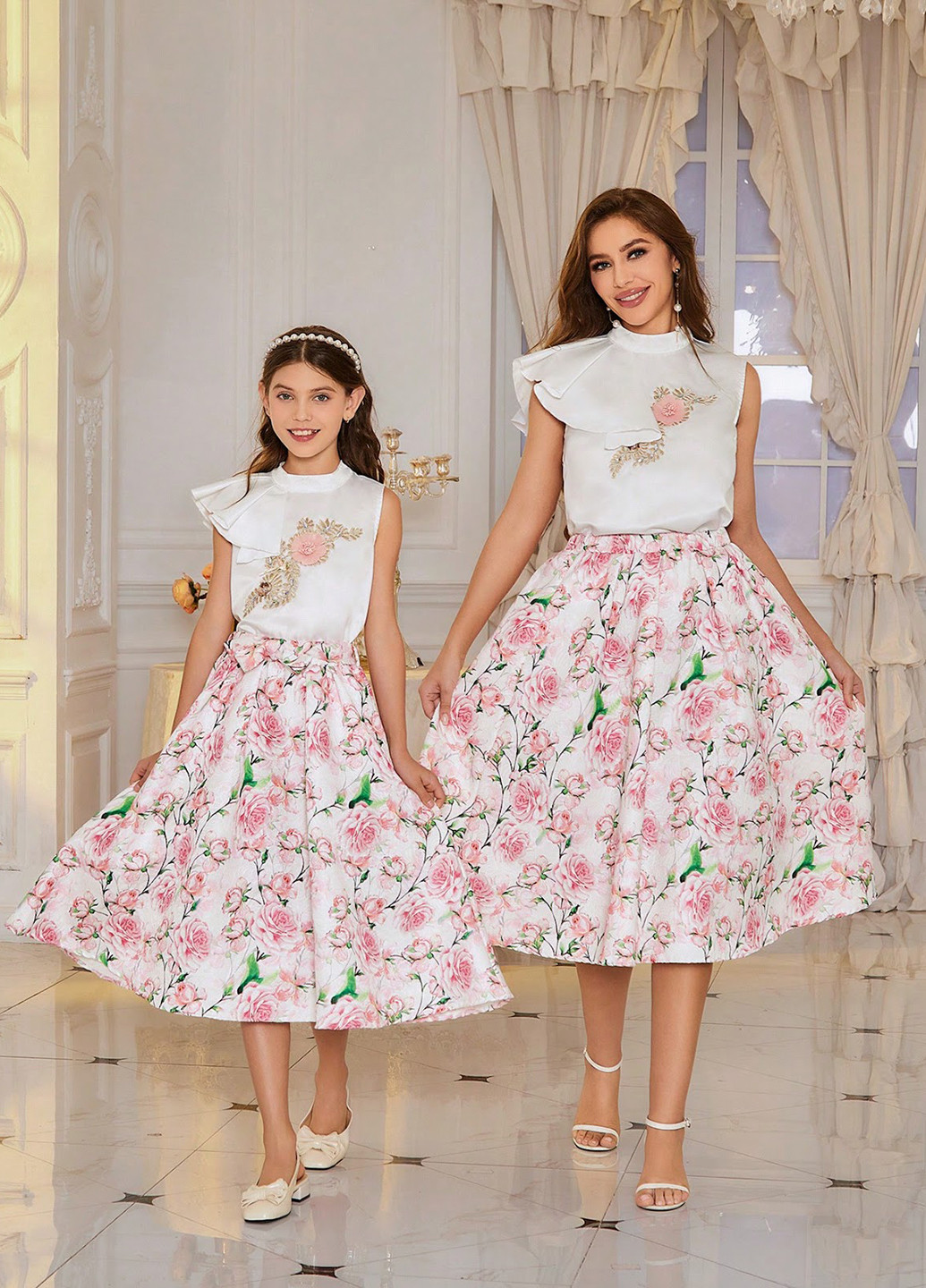 Белый летний костюм (топ, юбка) SHEIN