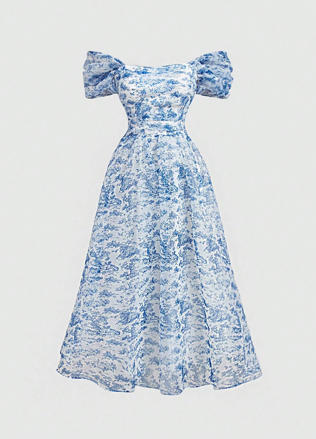 Блакитна кежуал сукня а-силует SHEIN з малюнком
