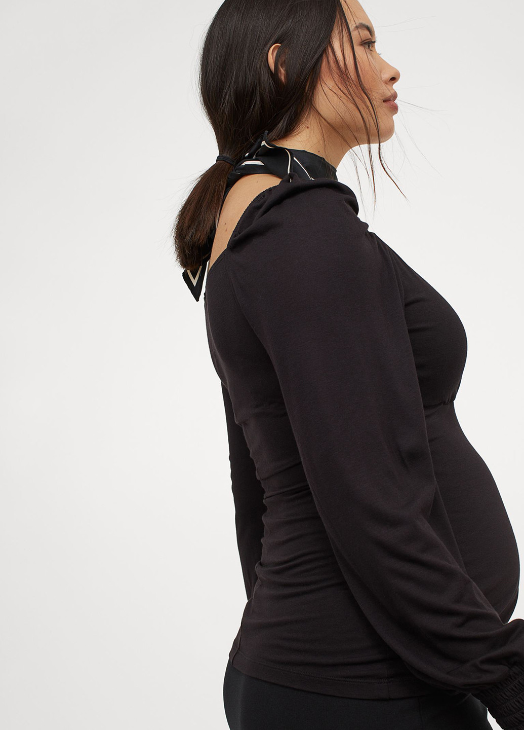 Черная демисезонная блуза для кормящих мам на запах H&M