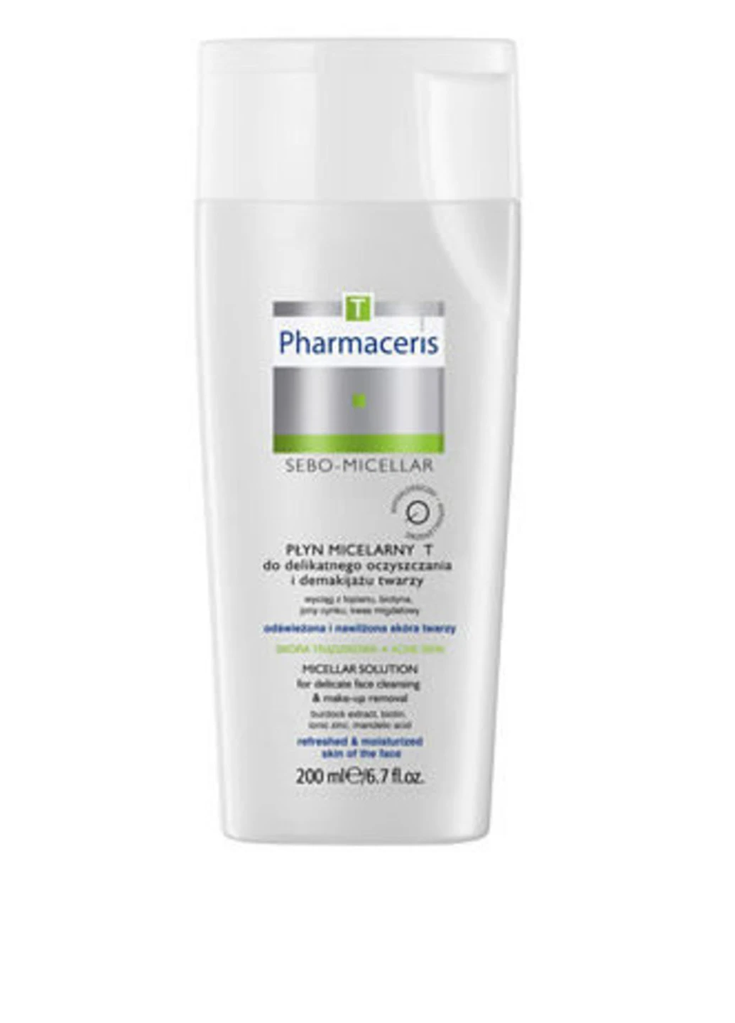 Мицеллярная рідина для обличчя та очей T Sebo-Micellar, 200 мл Pharmaceris (160878686)