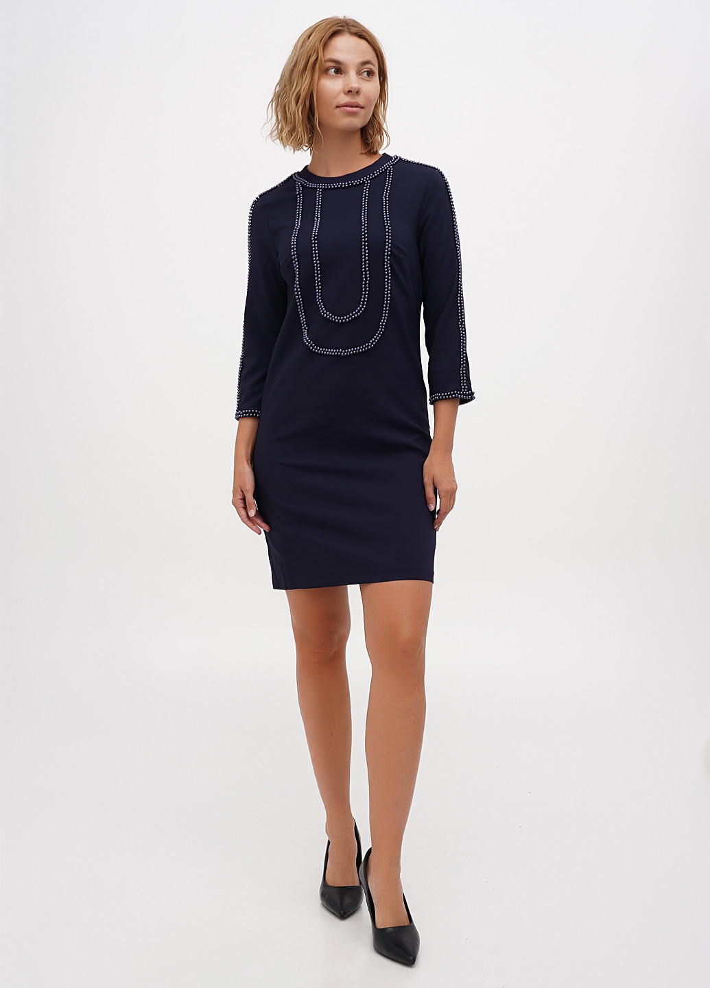 Темно-синя кежуал сукня Sassofono однотонна