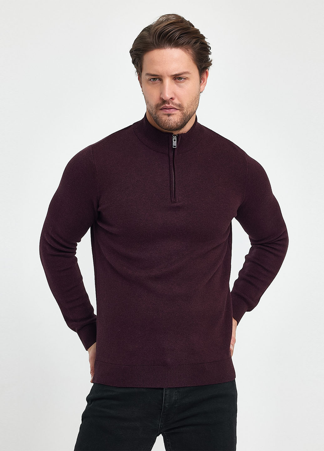 Бордовый демисезонный свитер Trend Collection