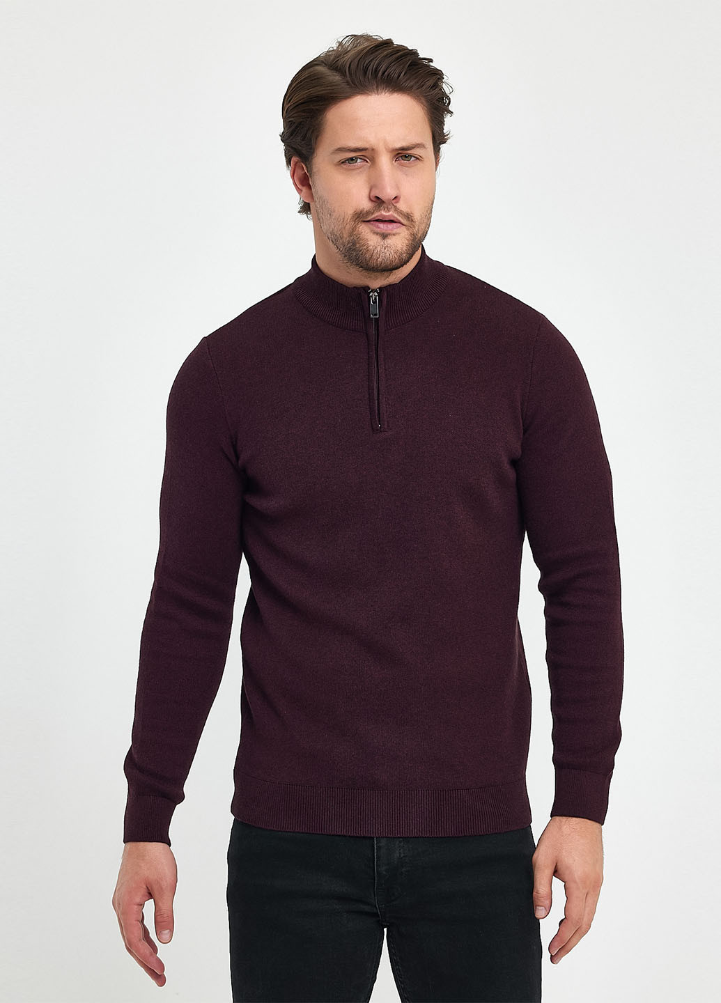 Бордовый демисезонный свитер Trend Collection