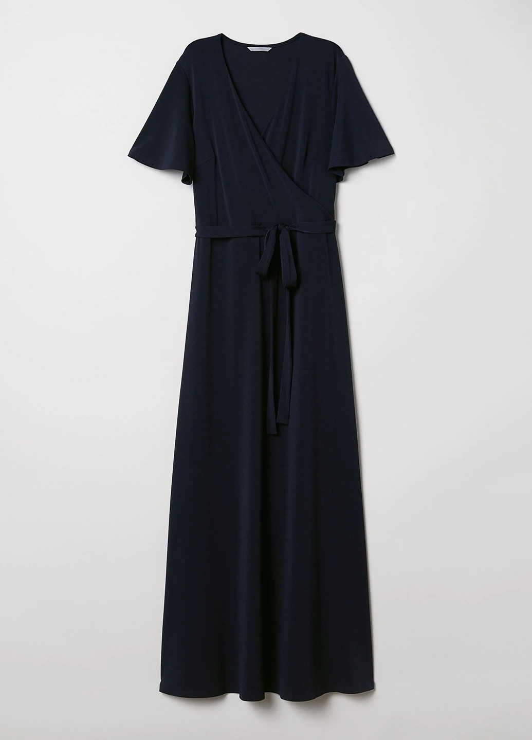 Темно-синя кежуал сукня на запах H&M однотонна