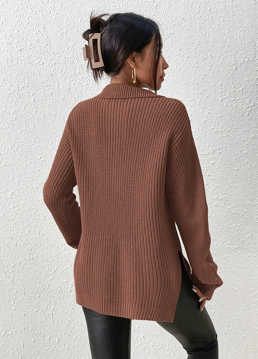 Светло-розовый демисезонный свитер SHEIN