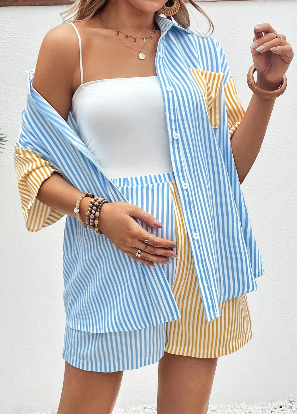 Костюм для беременных (рубашка, шорты) SHEIN (325533470)
