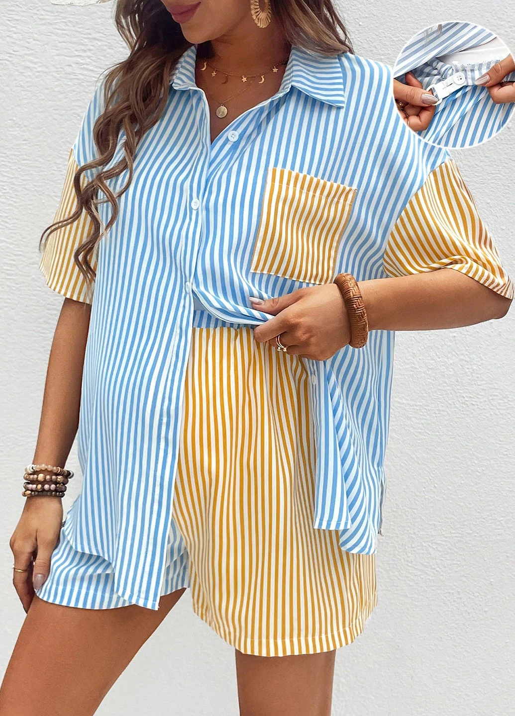 Костюм для беременных (рубашка, шорты) SHEIN (325533470)