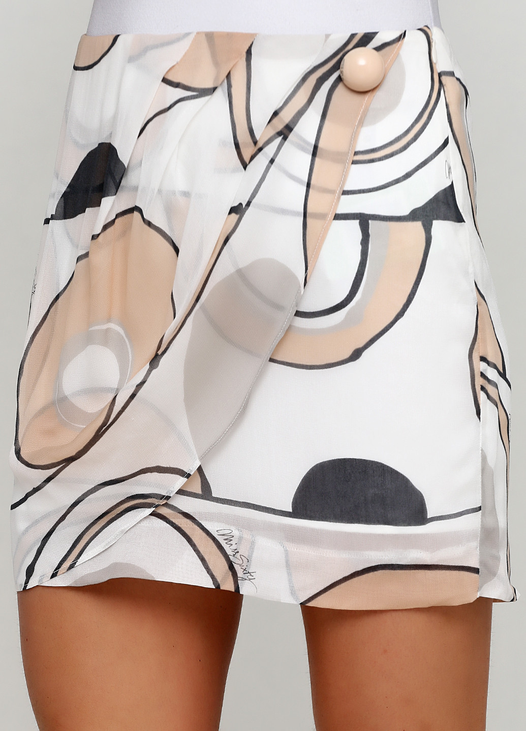 Белая кэжуал с абстрактным узором юбка Miss Sixty