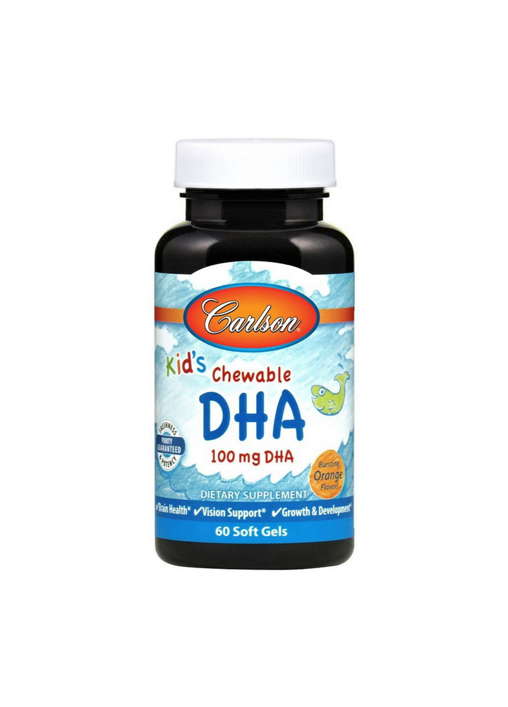 Омега 3 для детей Kid's Chewable DHA 100 mg (60 жевачек) рыбий жир карлсон лаб Carlson Labs (255409594)