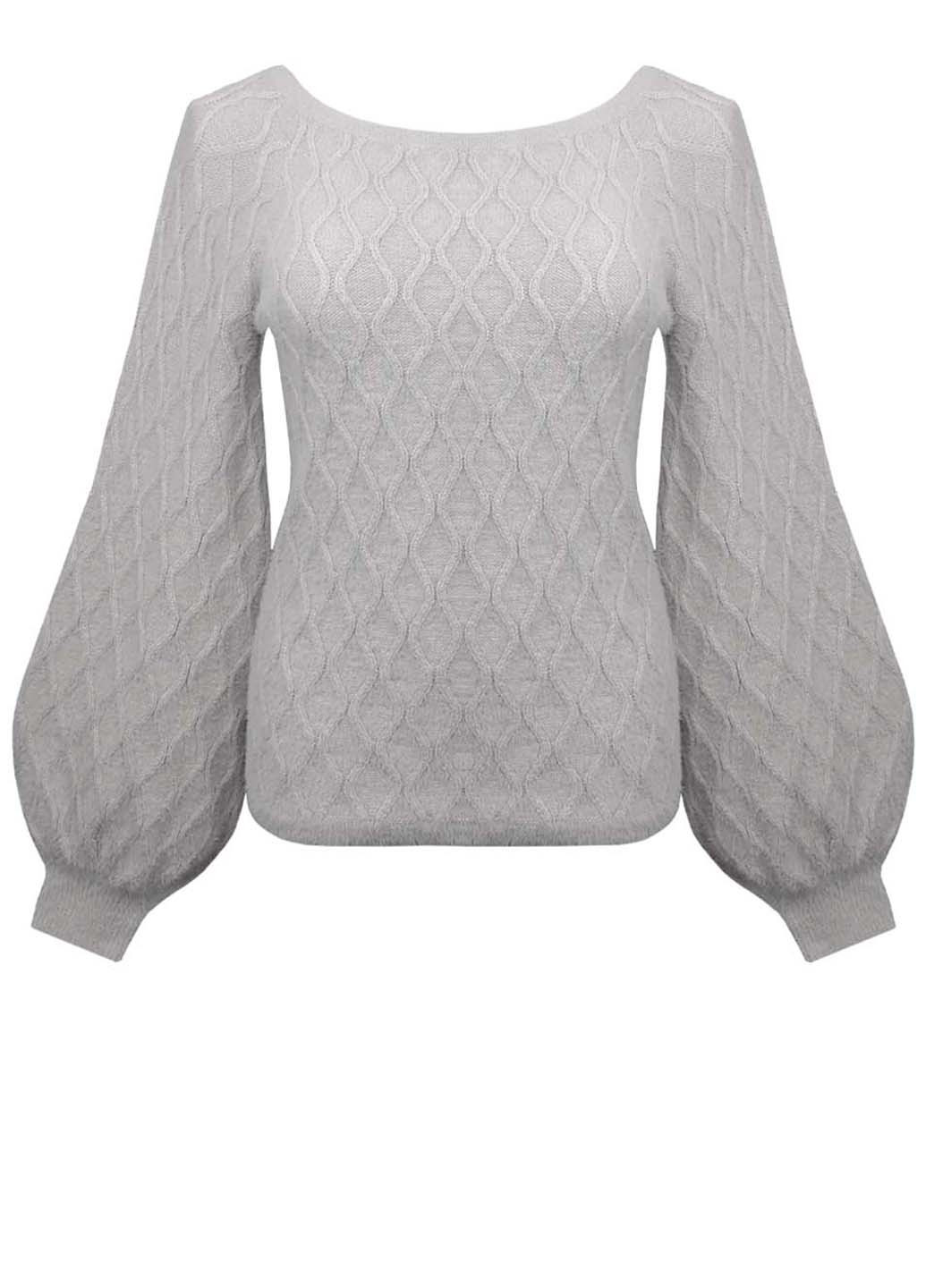 Бузковий демісезонний светр з пишними рукавами джемпер Keepsake