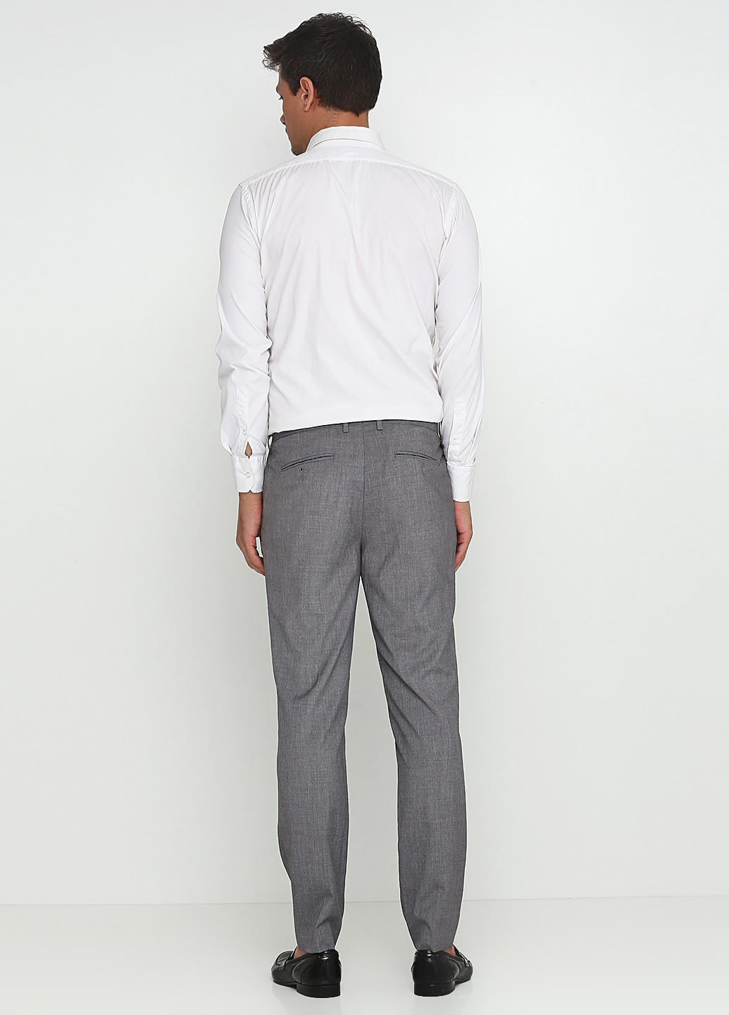 Светло-серые классические демисезонные классические брюки H&M