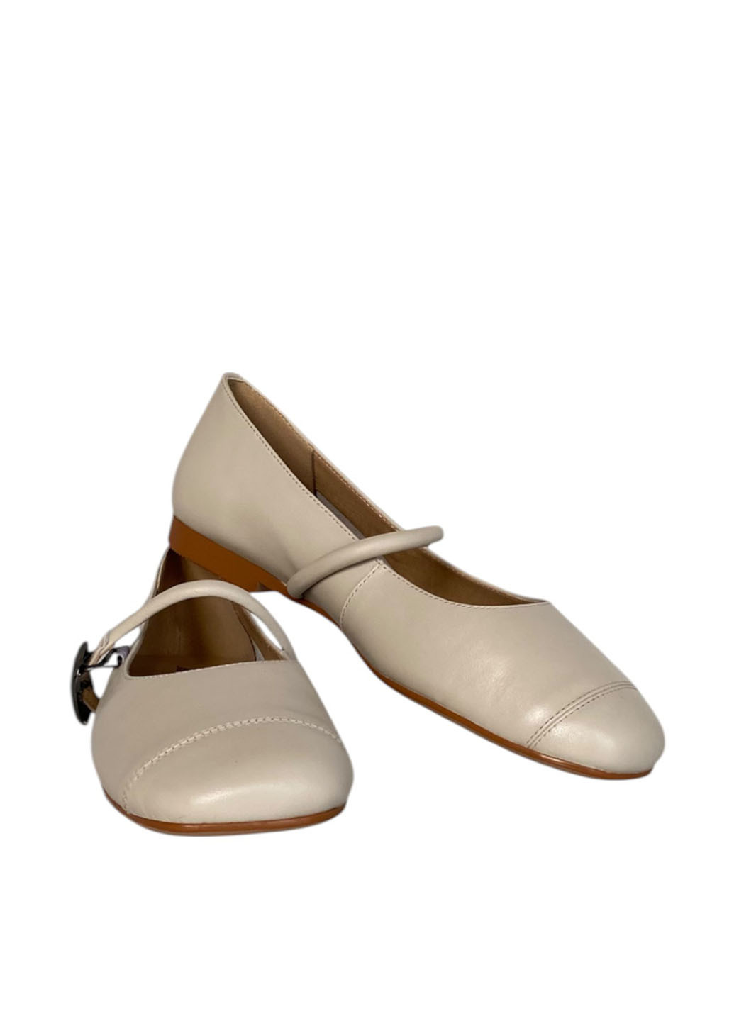 Женские балетки Melanda.M | бежевые однотонные без декора натуральная кожа (332312463)