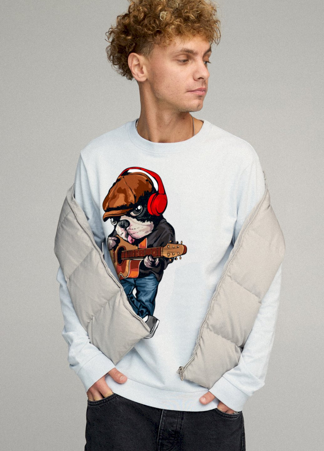 Светло-голубой свитшот мужской basic /no flis/ YAPPI (252258572)