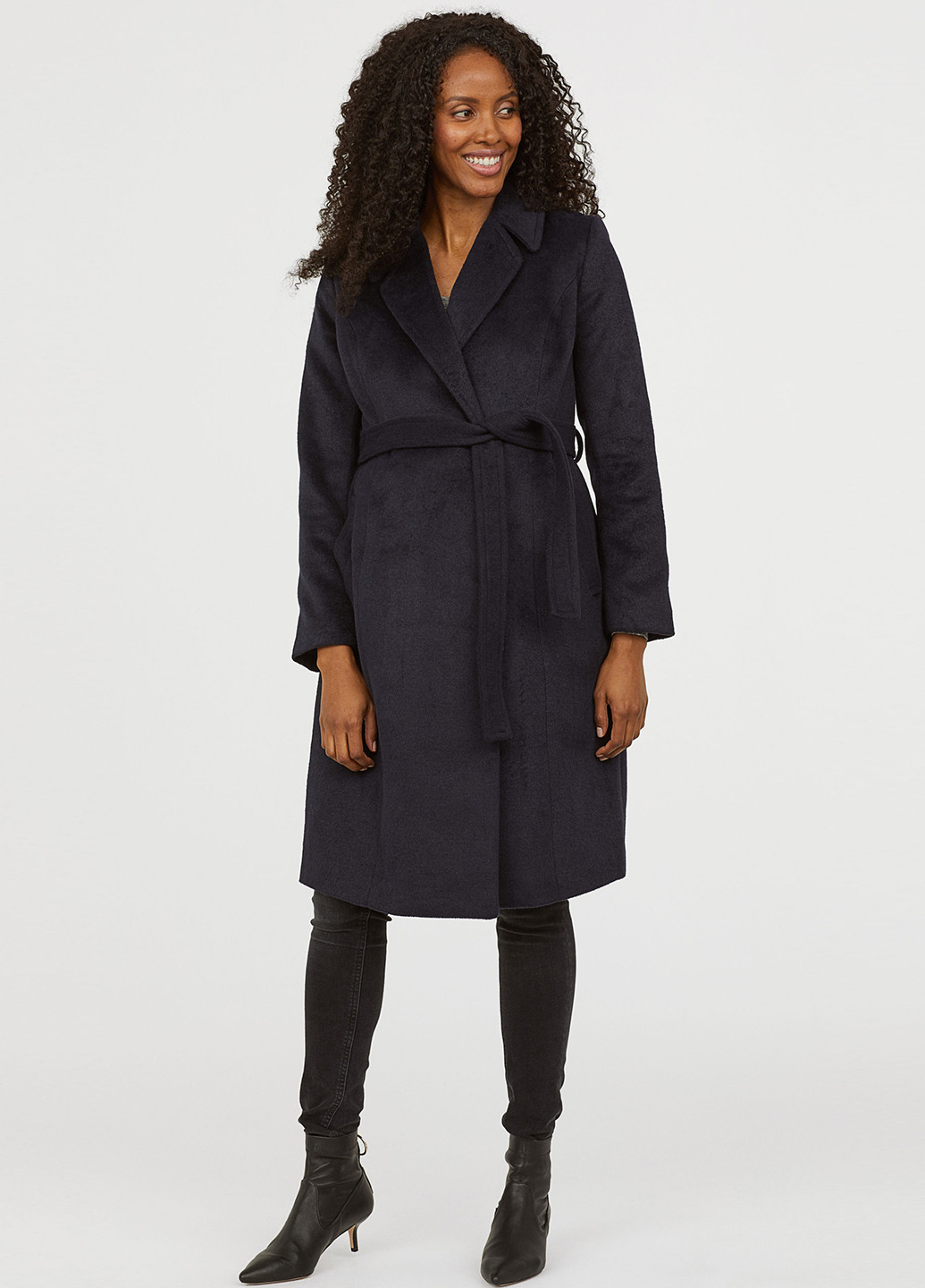 Темно-синє демісезонне Пальто для вагітних двобортне H&M
