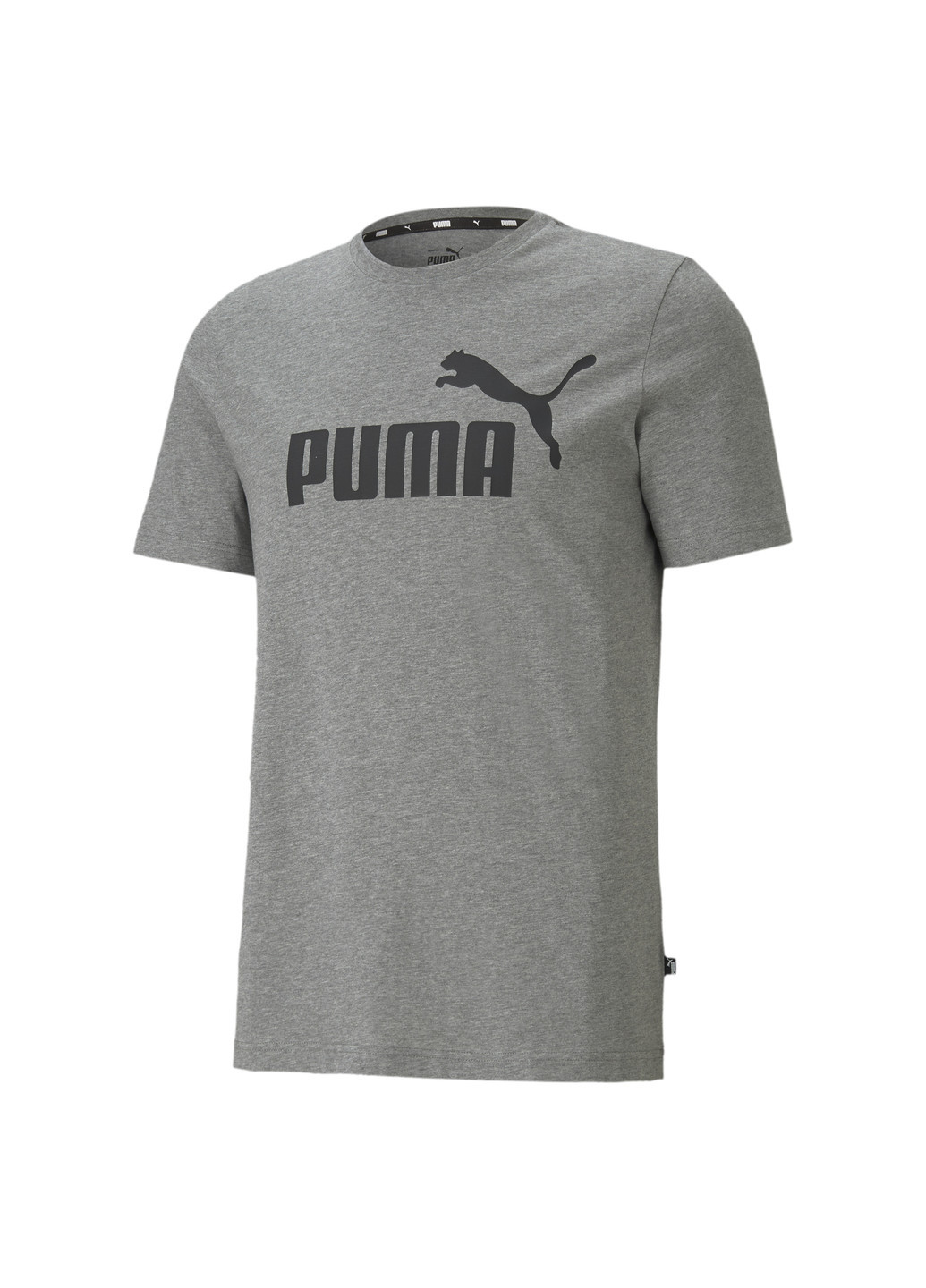 Сіра футболка essentials logo men's tee Puma