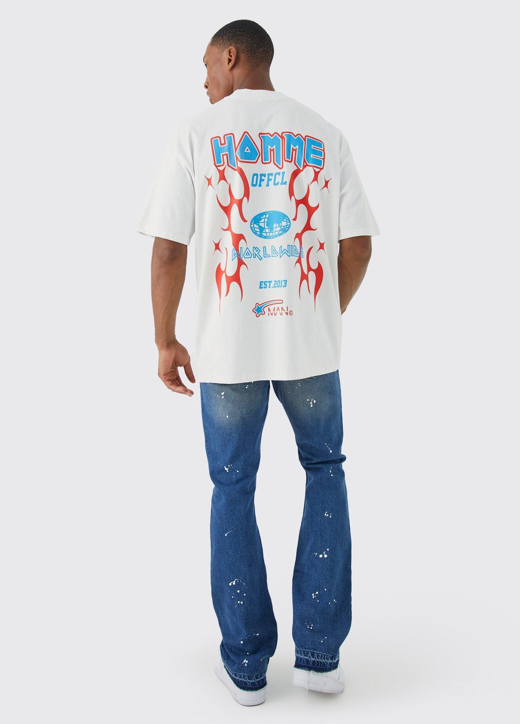 Голубые демисезонные прямые джинсы Boohoo