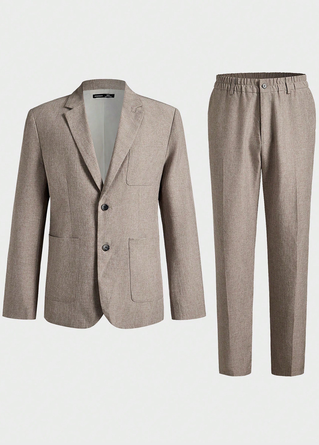 Світло-коричневий демісезонний костюм (піджак, штани) брючний SHEIN