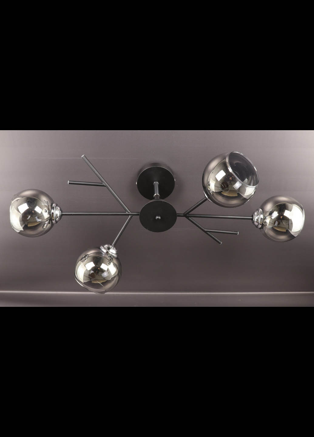 Люстра потолочная на 4 лампочки 088/4-bk-gr Черный 34х35х75 см. Handmade (234539866)