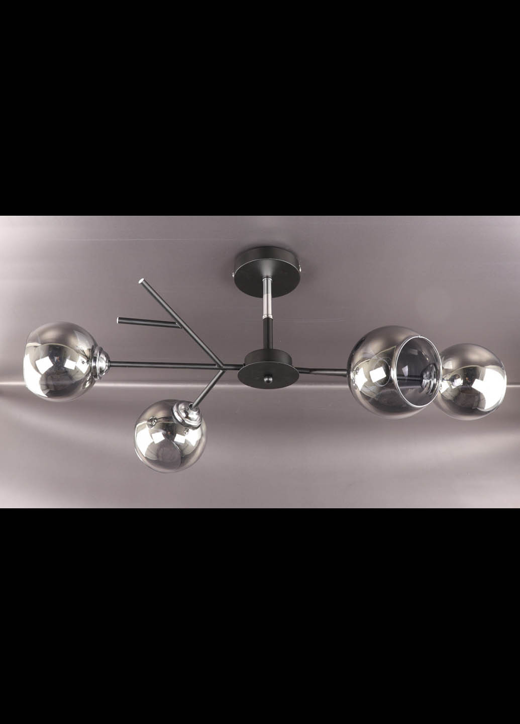 Люстра потолочная на 4 лампочки 088/4-bk-gr Черный 34х35х75 см. Handmade (234539866)