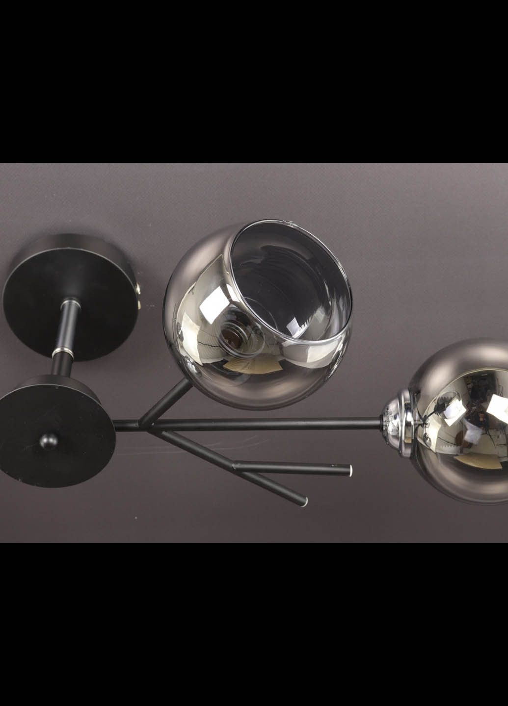 Люстра потолочная на 4 лампочки 088/4-bk-gr Черный 34х35х75 см. Handmade (234539866)